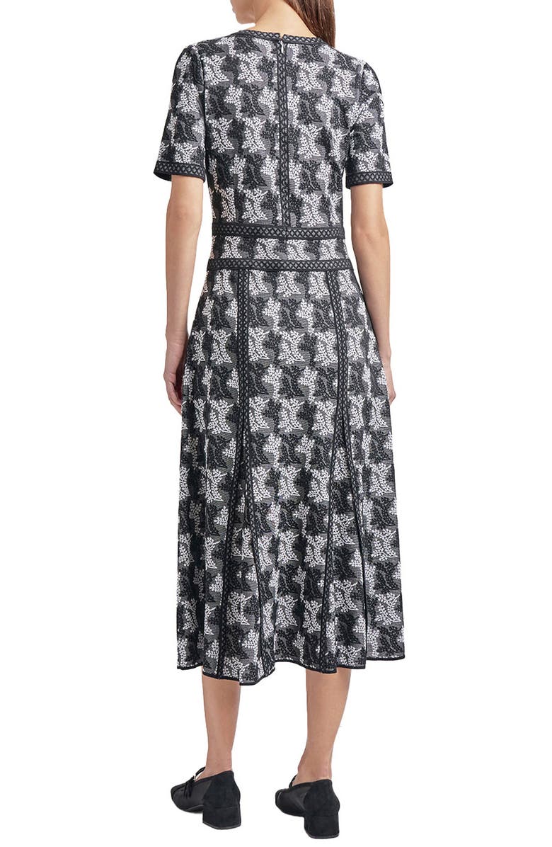 Misook A-Line Midi Dress, Alternate, color, Black/ White