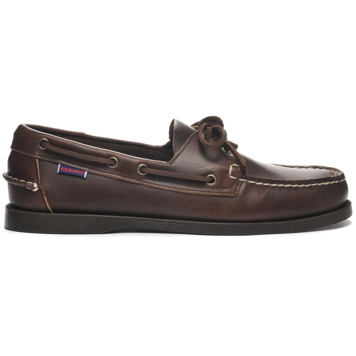 Sebago Portland Waxed Boat Shoes, Main, color, Dark Brown-Gum