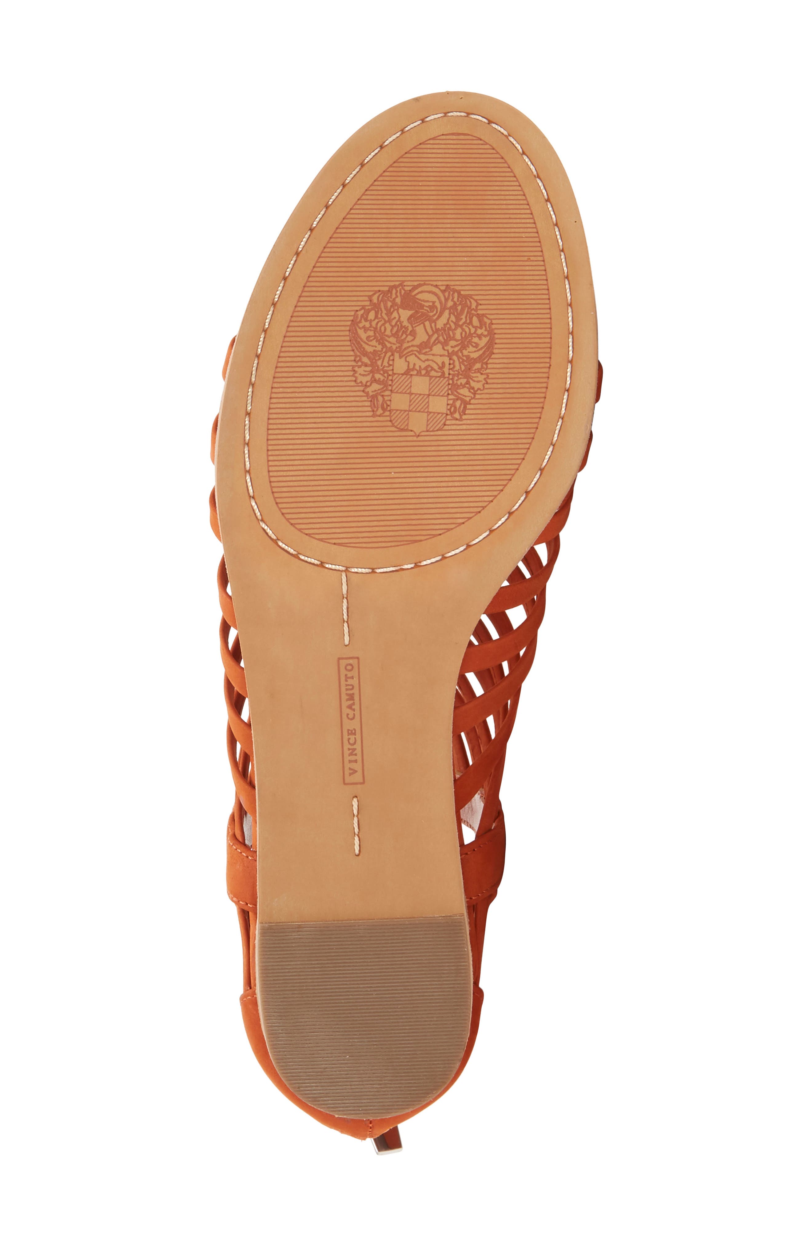 Revey Wedge Sandal, Alternate, color, DARK ORANGE NUBUCK LEATHER