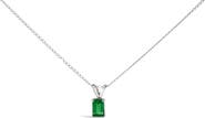 Haus of Brilliance 14K Gold 6x4MM Emerald Cut Gemstone Solitaire Pendant Necklace