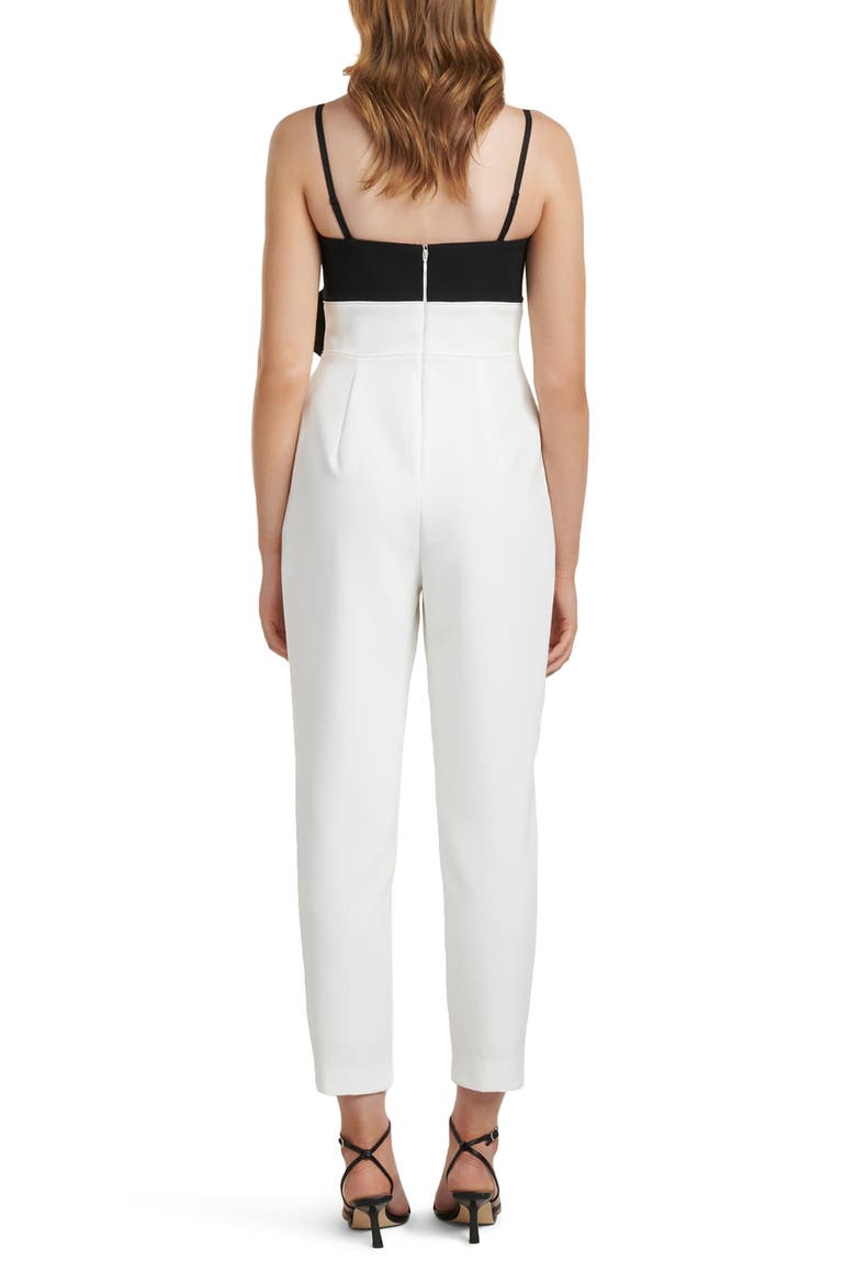 Two-Tone Bow Bodice Jumpsuit, Alternate, color, BLACK/ WHITE
