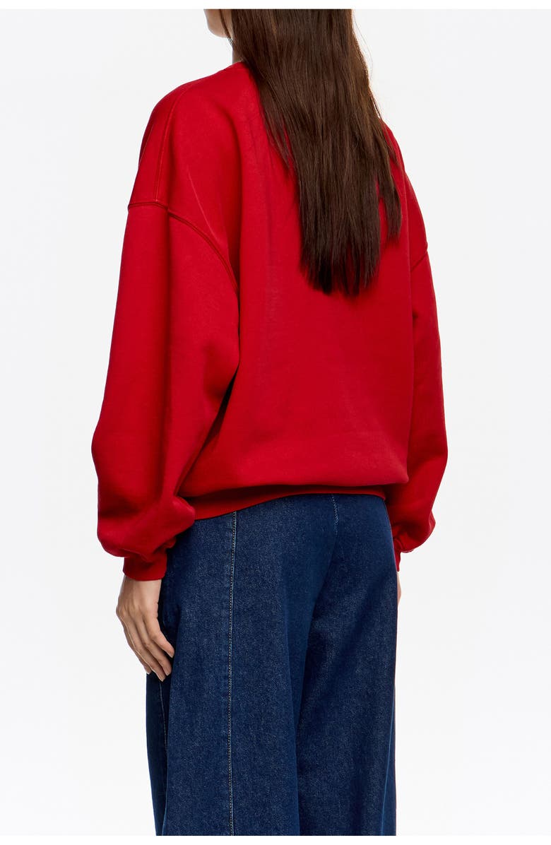 Bimba y Lola Long Logo Sweatshirt With Tie, Alternate, color, Red