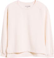 CITY BLUES Ribbed Velour High-Low Sweatshirt