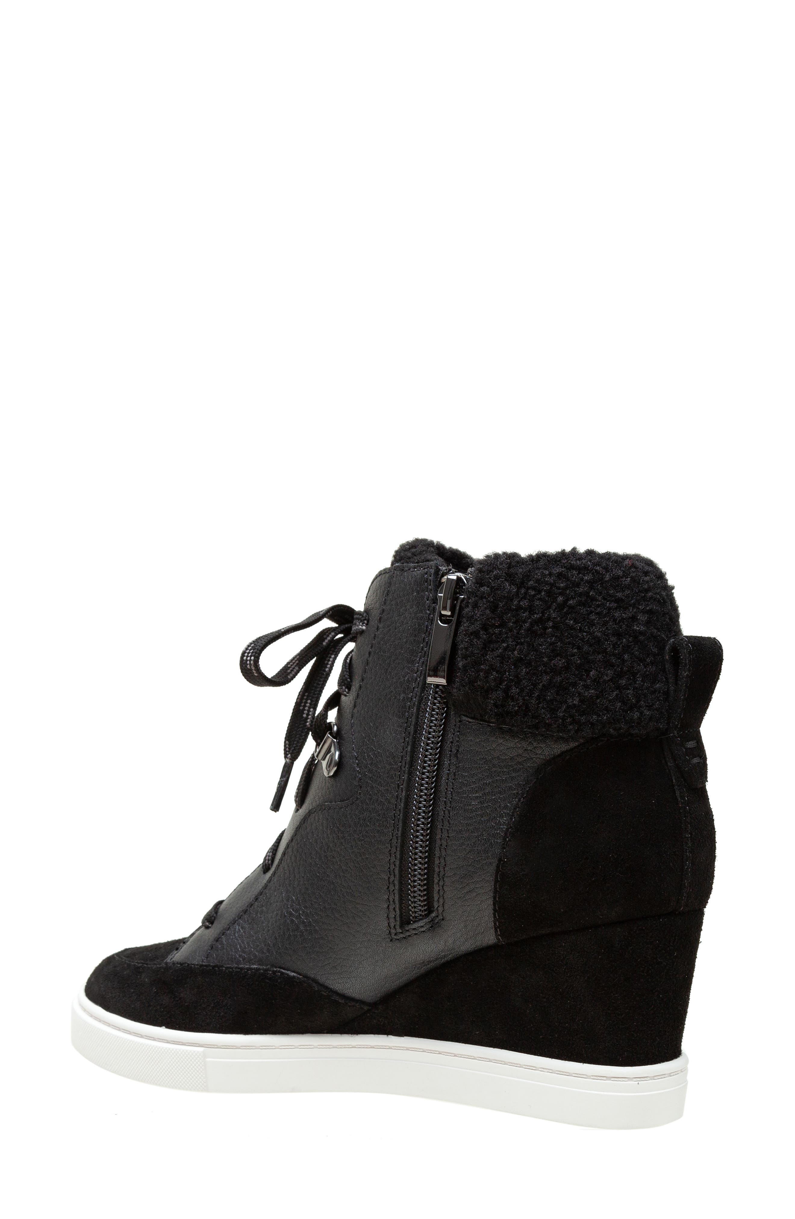 Linea Paolo Arden Wedge Sneaker, Alternate, color, Black