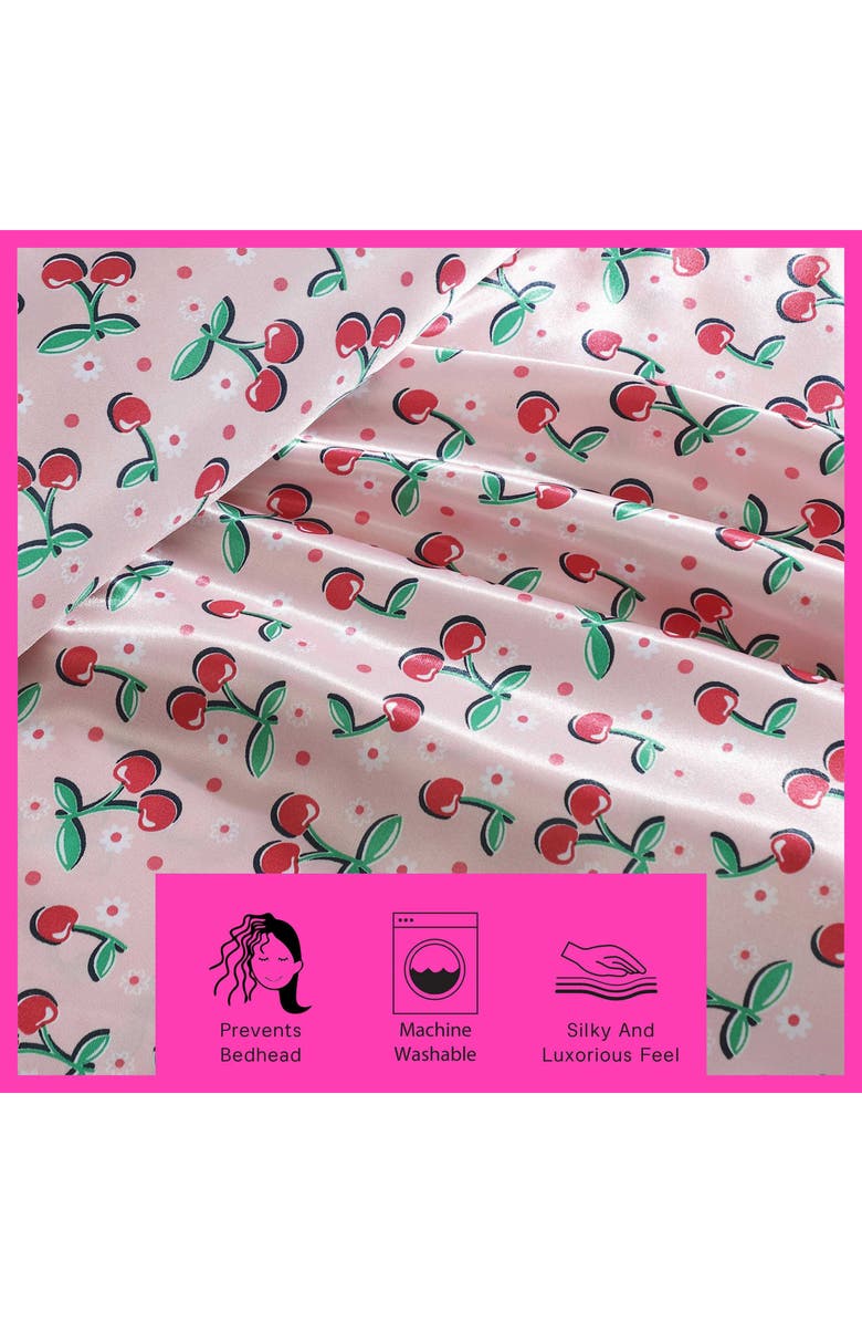 Betsey Johnson Cherry Good Day Sheet Set, Alternate, color, Pink