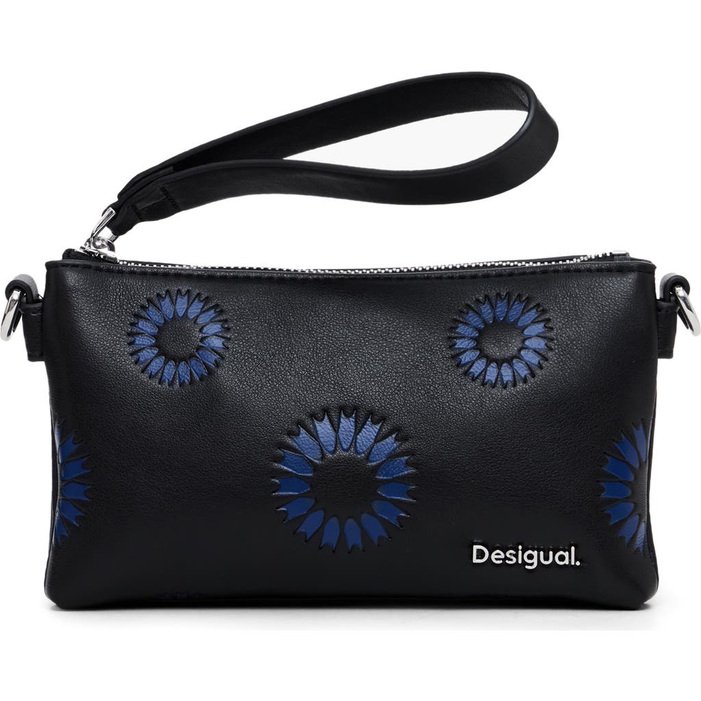 Desigual Small Sunflower Crossbody Bag In Black