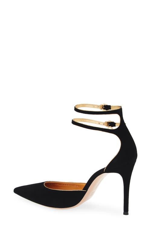 Gianvito Rossi Camoscio Double Ankle Strap Pointed Toe D'orsay Pump