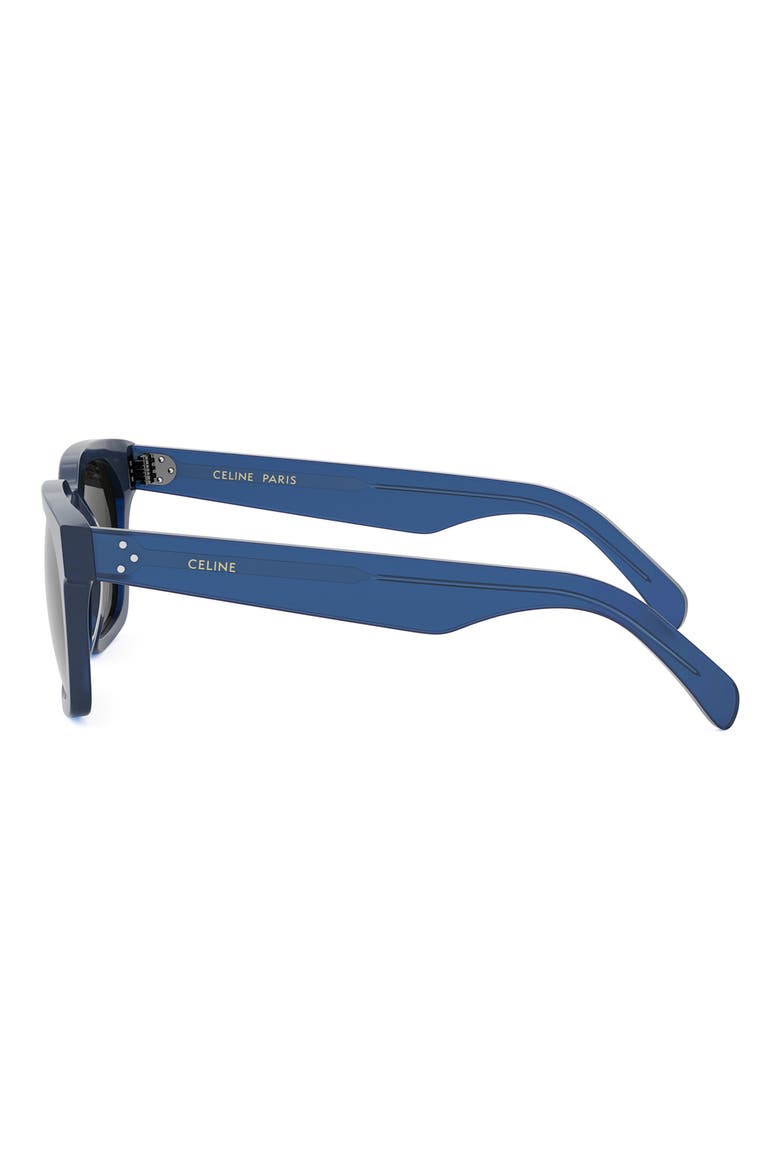 Bold 3 Dots 54mm Geometric Sunglasses, Alternate, color, BLUE / SMOKE
