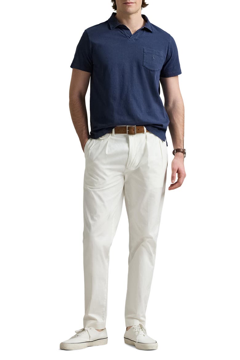 Linen & Cotton Polo, Alternate, color, NEWPORT NAVY