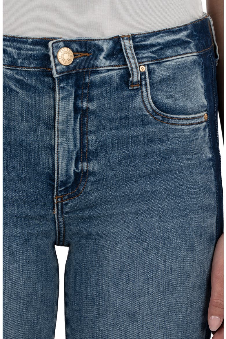 Kelsey Raw Hem Mid Rise Ankle Flare Jeans, Alternate, color, INERRANT