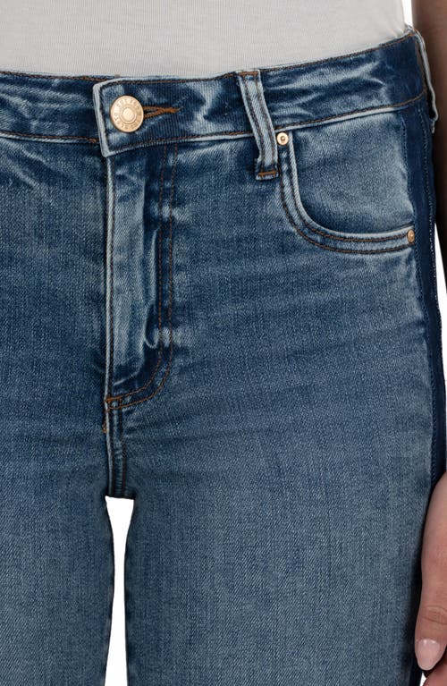 Kut From The Kloth Kelsey Raw Hem Mid Rise Ankle Flare Jeans In Blue