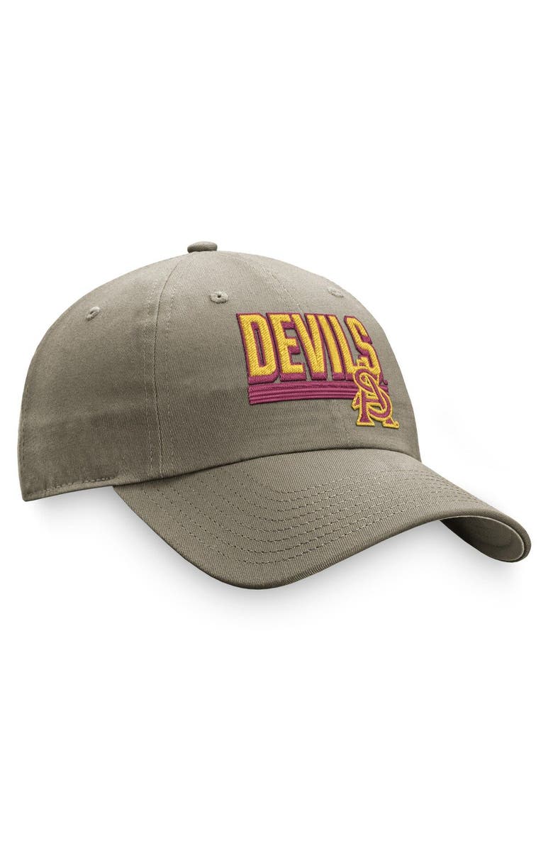 TOP OF THE WORLD Men's Top of the World Khaki Arizona State Sun Devils Slice Adjustable Hat, Alternate, color, Khaki