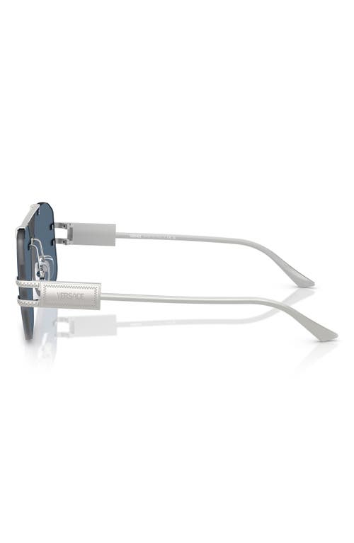 Versace 60mm Rectangular Sunglasses In Silver