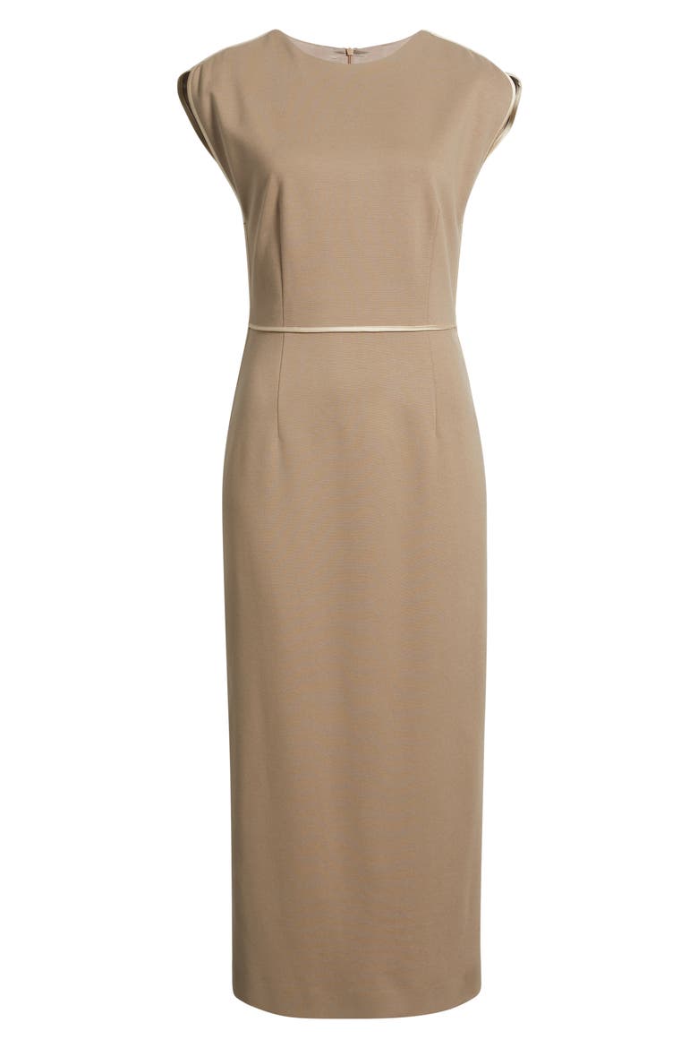 Detira Cap Sleeve Sheath Dress, Alternate, color, OPEN BRN