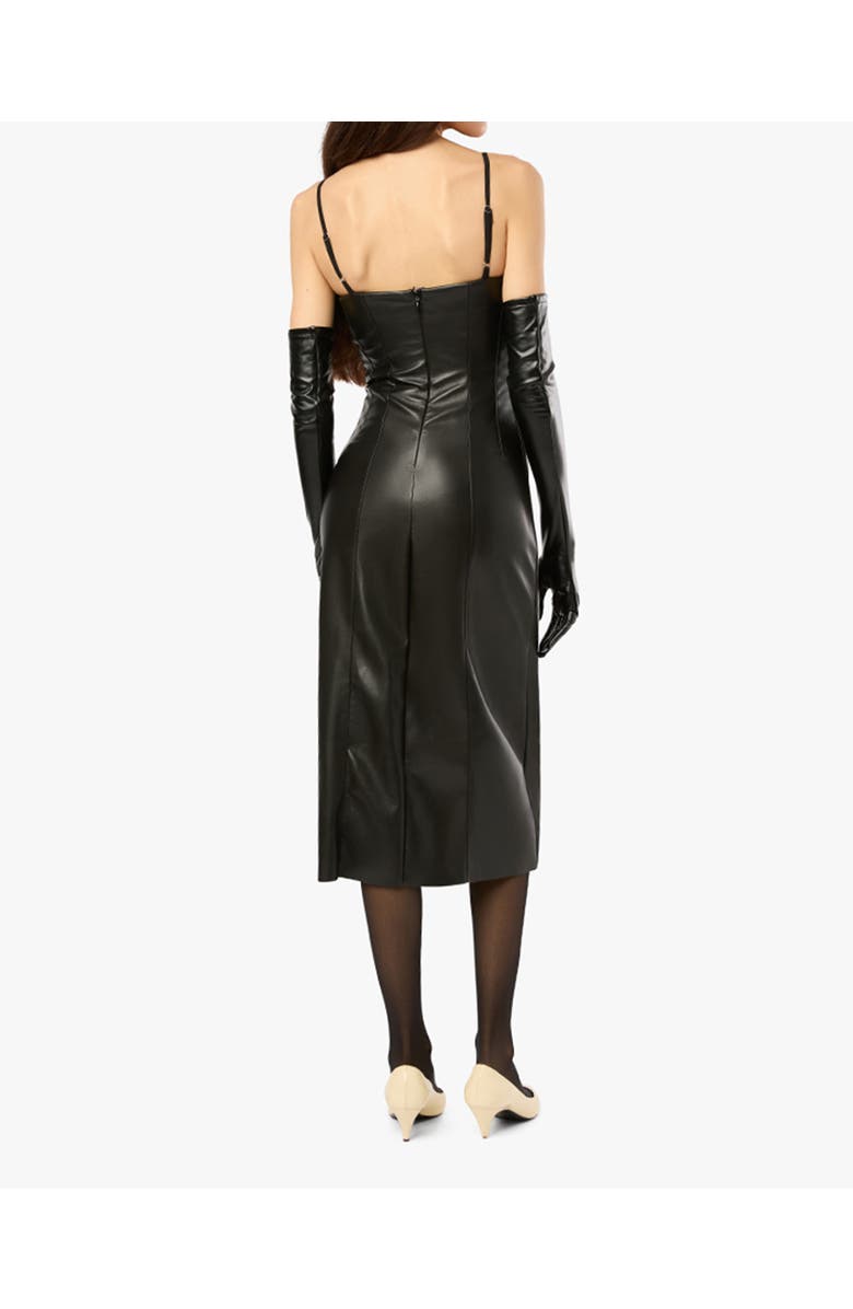 WeWoreWhat Vegan Leather Fitted Corset Dress, Alternate, color,