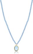 The Lovery Fine Jewelry Blue Topaz Bead Bezel Necklace