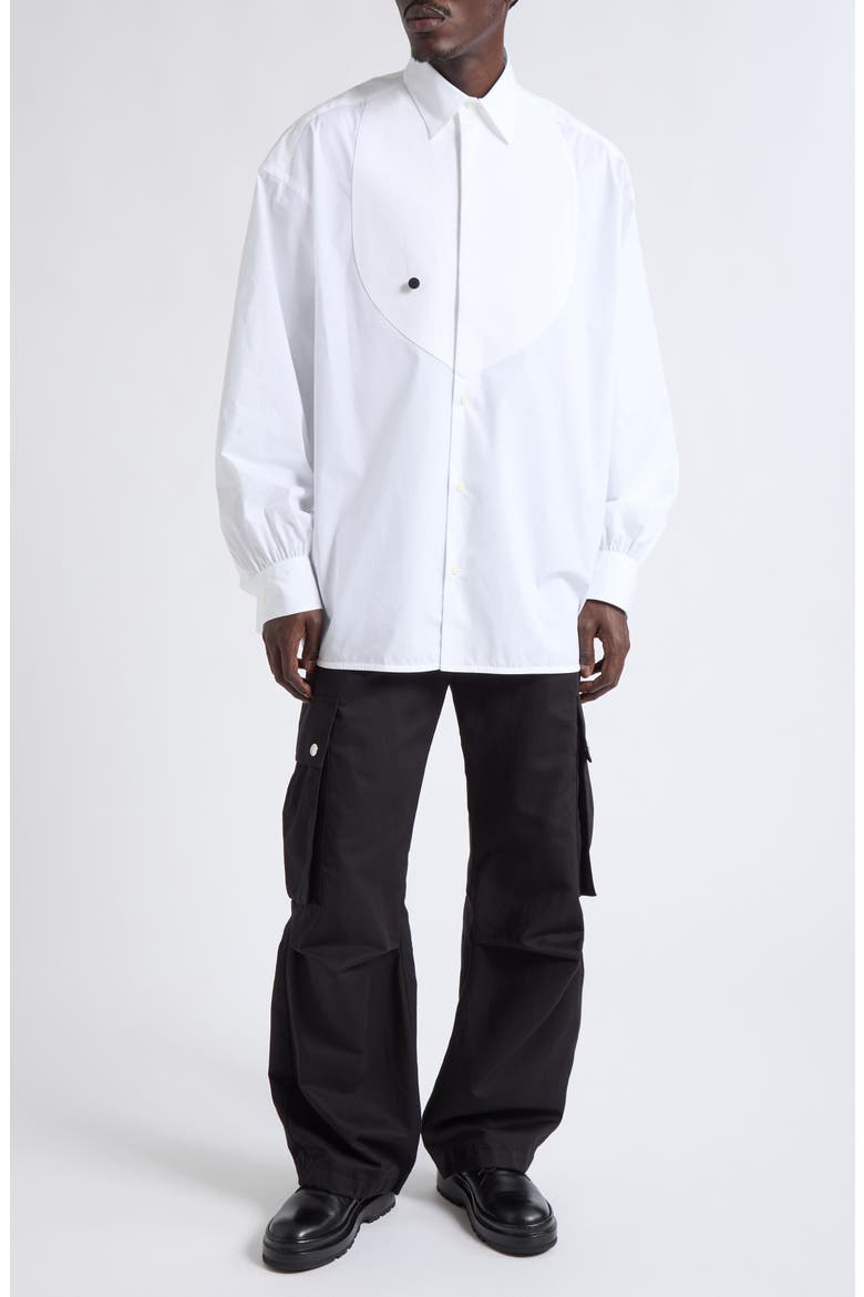 La Chemise Poisson Stretch Cotton Poplin Shirt, Alternate, color, WHITE