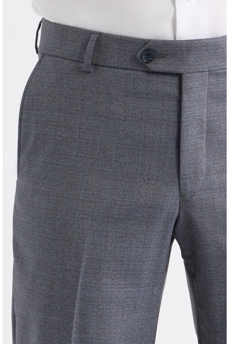 Flat Front Serge Wool Dress Pants, Alternate, color, BLUE MIX
