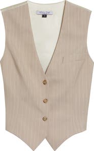 LaQuan Smith Shimmer Pinstripe Vest