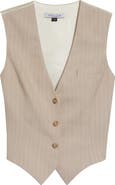 LaQuan Smith Shimmer Pinstripe Vest