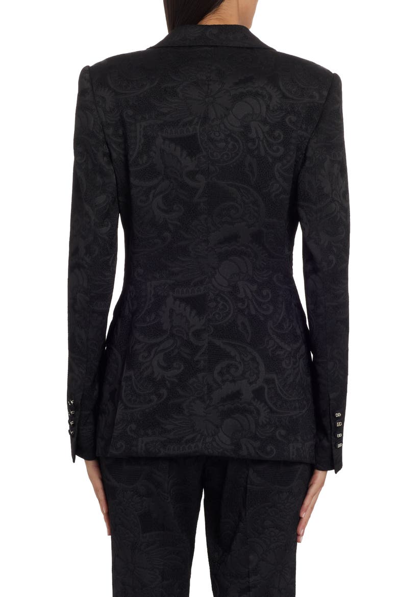 Floral Jacquard Blazer, Alternate, color, BLACK