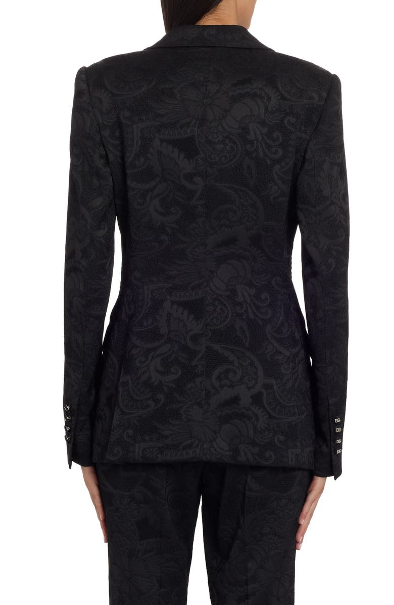 Dolce&Gabbana Floral Jacquard Blazer, Alternate, color, Black