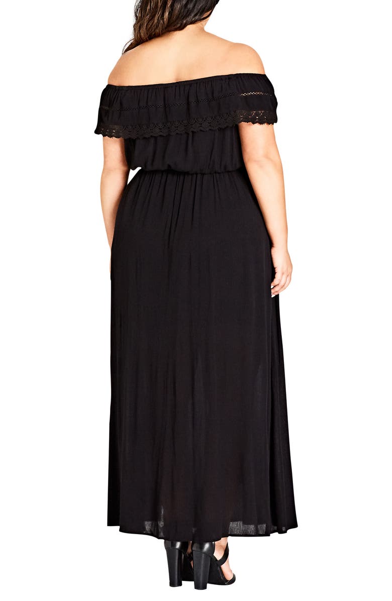 City Chic Off the Shoulder Maxi Dress, Alternate, color,