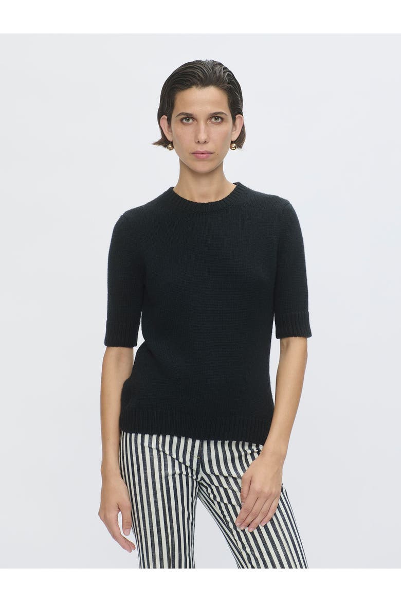 Portia Crewneck cashmere sweater, Alternate, color, Black