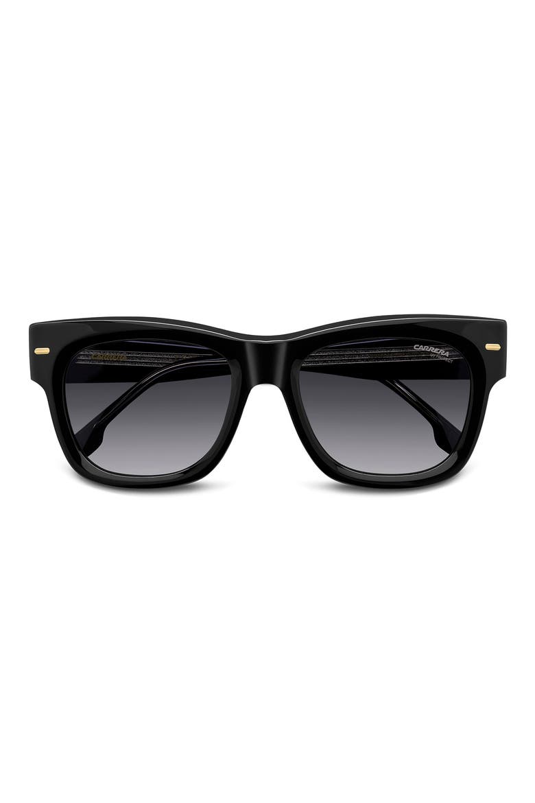 53mm Gradient Square Sunglasses, Alternate, color, BLACK/ DARK GREY SF