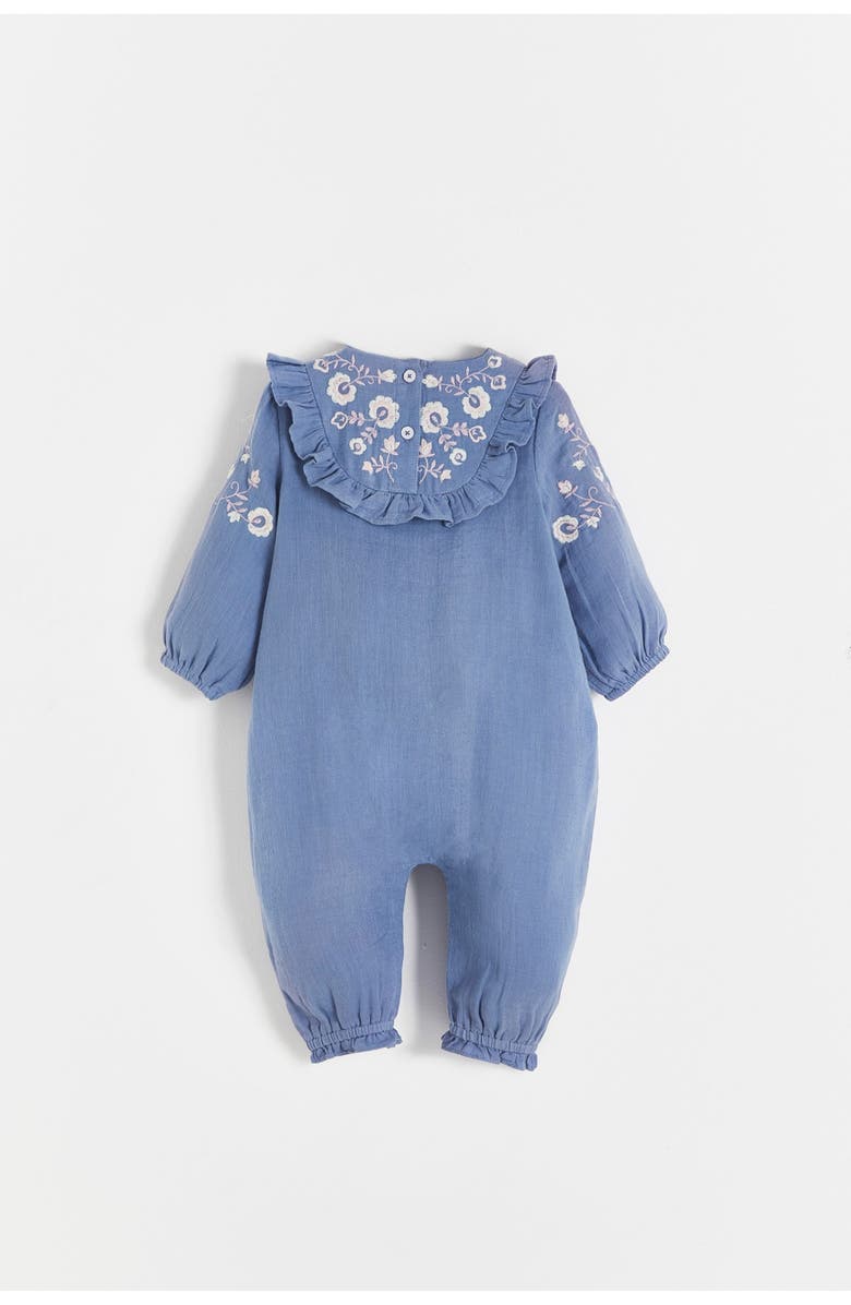 Babycottons Blanc Romper for Infant, Alternate, color, Pastel-Blue