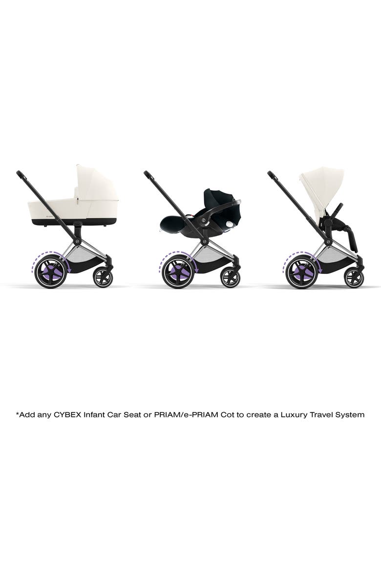 CYBEX e-PRIAM 2 Electronic Smart Stroller, Alternate, color, Off White/ Black