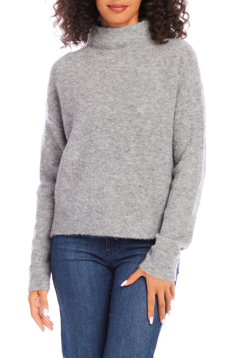 Funnel Neck Bouclé Sweater (Regular & Petite)