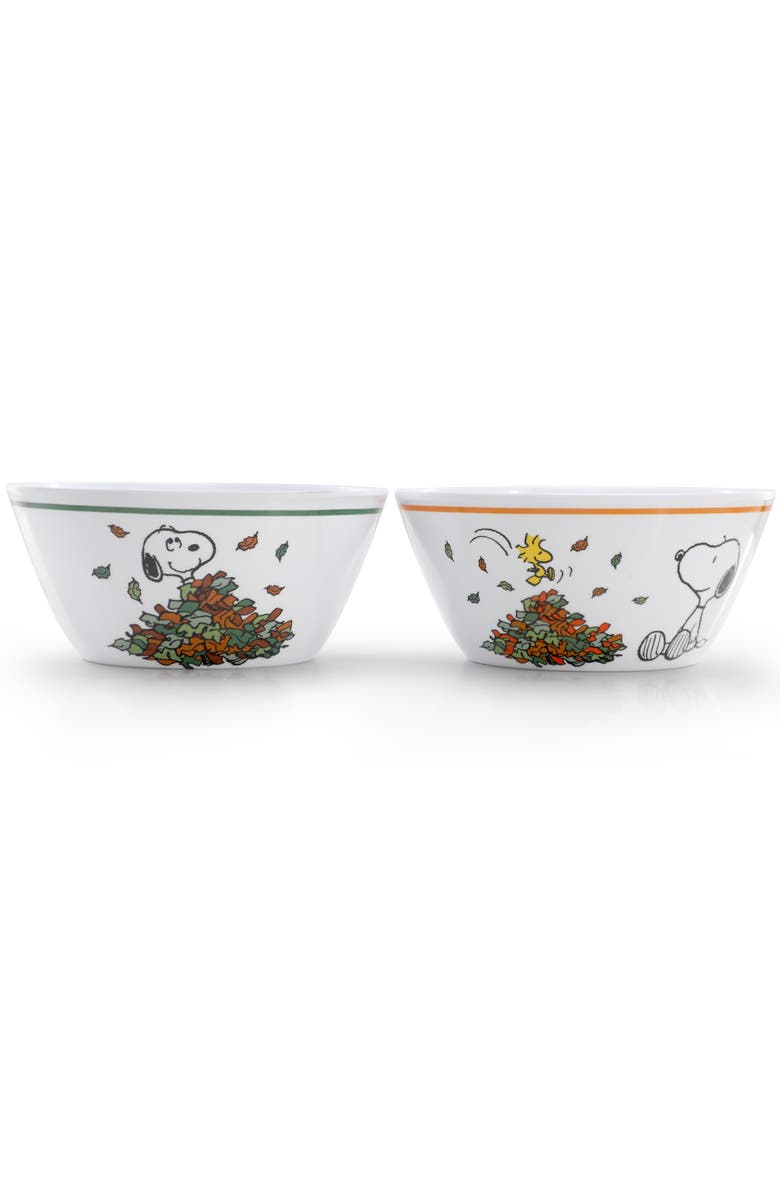 PEANUTS Happy Fall 4 Piece 5.8 Inch Round Melamine Cereal Bowl Set, Alternate, color, Assorted