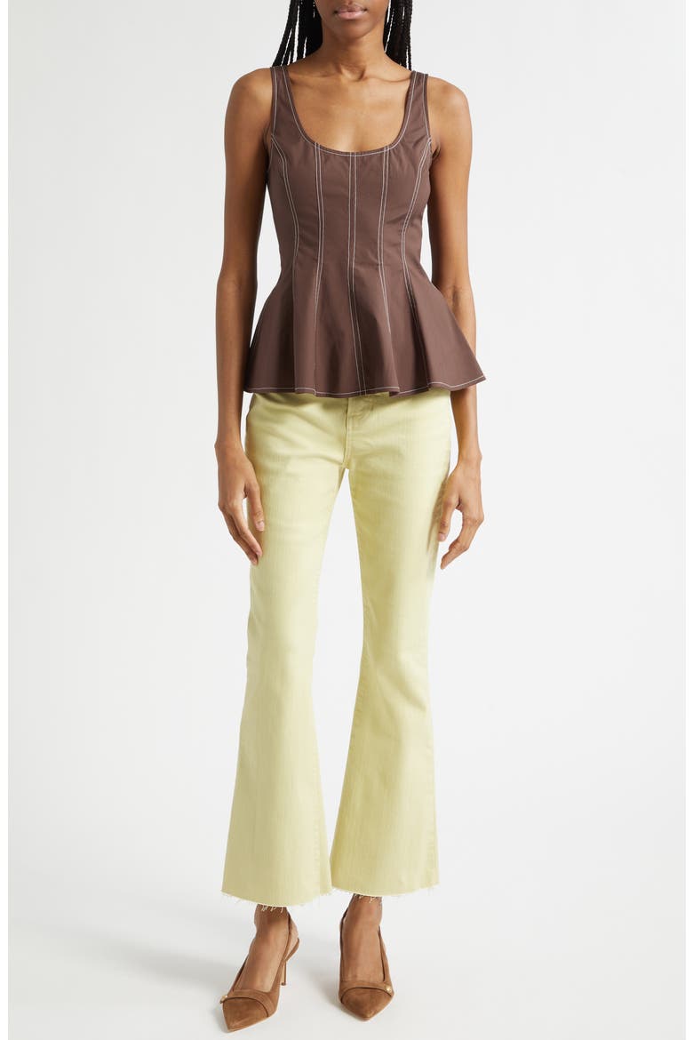 Charlie Peplum Tank, Alternate, color, DARK MOCHA