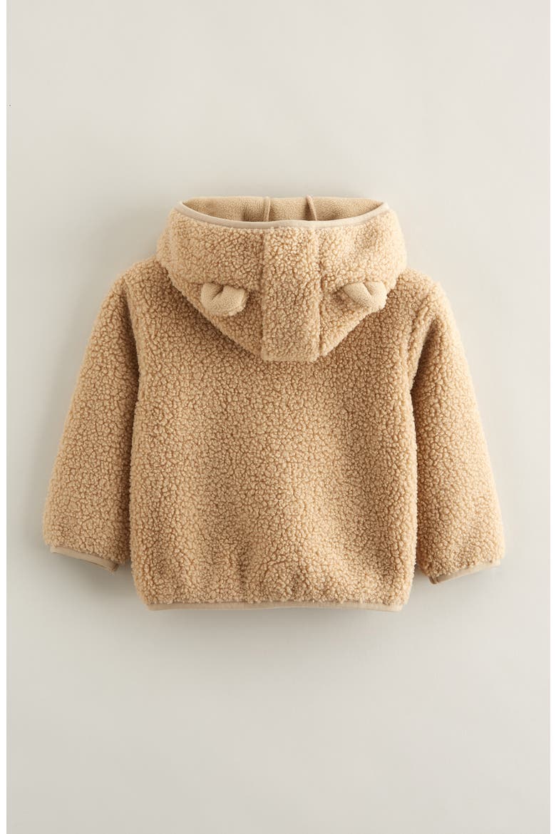 Cozy Hooded Faux Shearling Jacket, Alternate, color, TAN STOCK