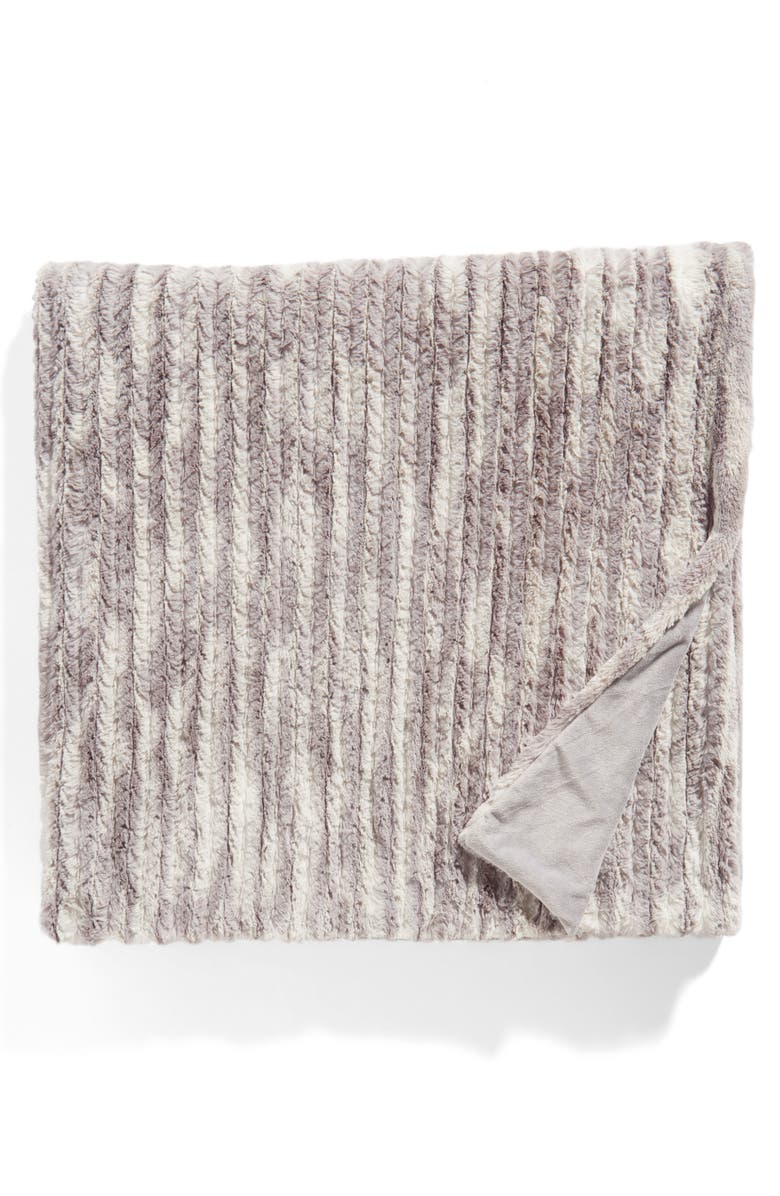 NORDSTROM AT HOME Nordstrom Cozy Plush Faux Fur Blanket, Main, color, 