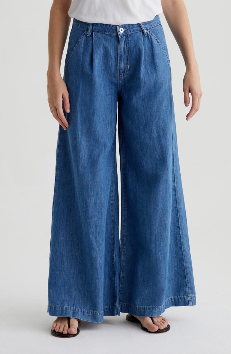 AG Melinda Pleated Wide Leg Jeans, Main, color, Catalina