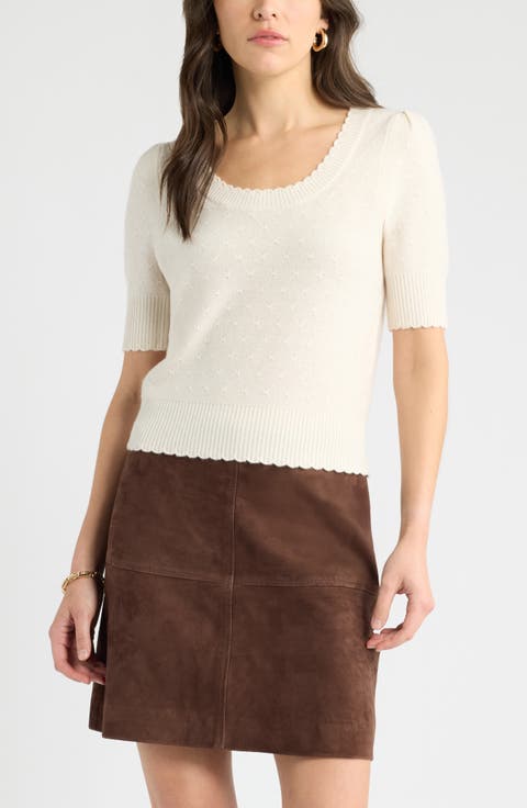 Short Sleeve Wool & Cashmere Sweater