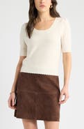 Caslon® Short Sleeve Wool & Cashmere Sweater