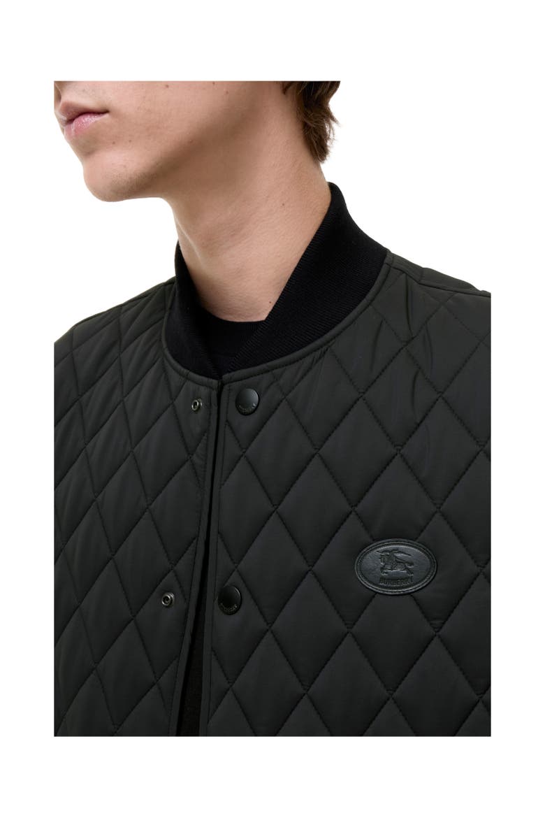 Quilted Nylon Gilet, Alternate, color, Black