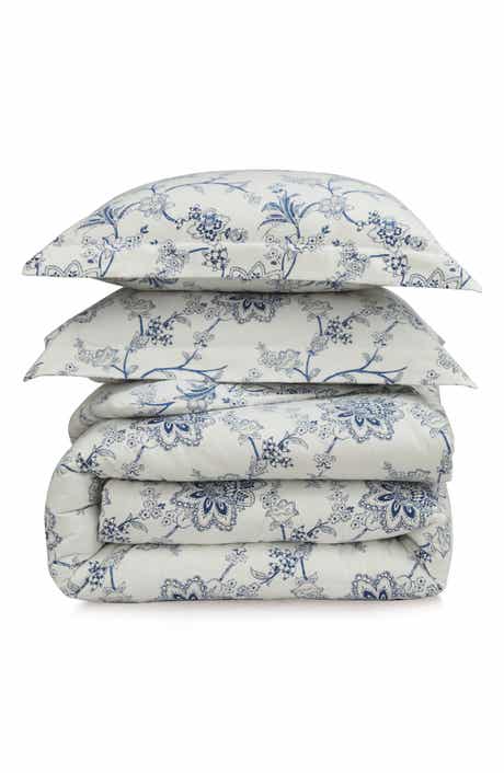 AZORES HOME Floral Cotton Flannel Comforter & Pillow Sham Set