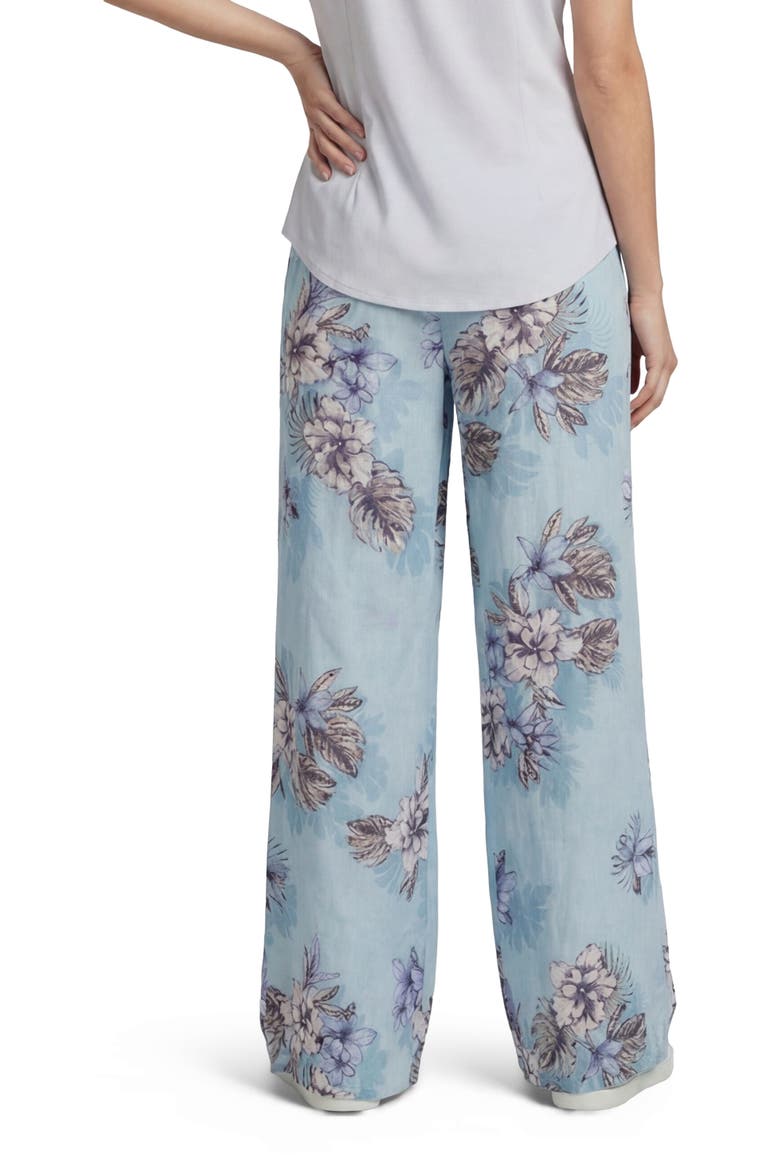 Womens Lillian Wide Leg Linen Pant, Alternate, color, EXOTIC FLORAL TEAL