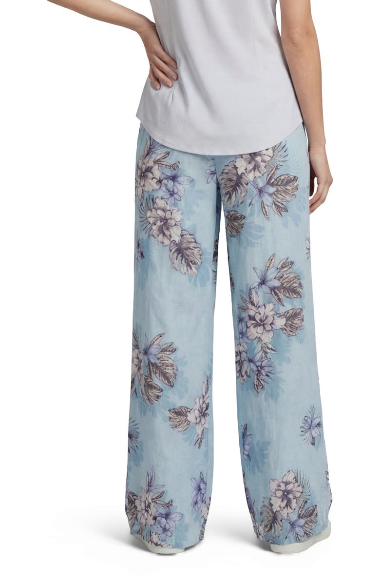 Lords of Harlech Womens Lillian Wide Leg Linen Pant, Alternate, color, Exotic Floral Teal