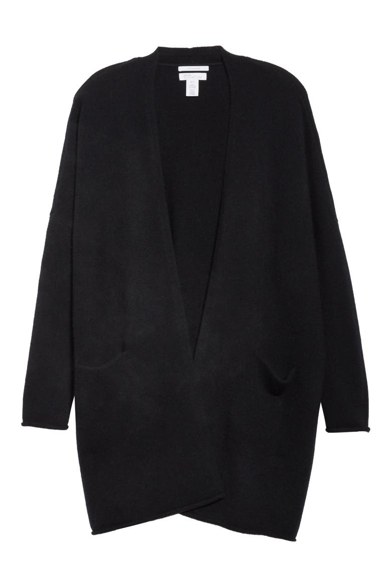 Brushed Cashmere Cardigan, Alternate, color, BLACK