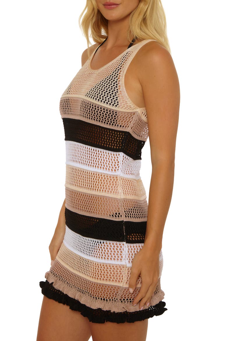 Mariposa Open Knit Cover-Up Dress, Alternate, color, BEIGE MULTI