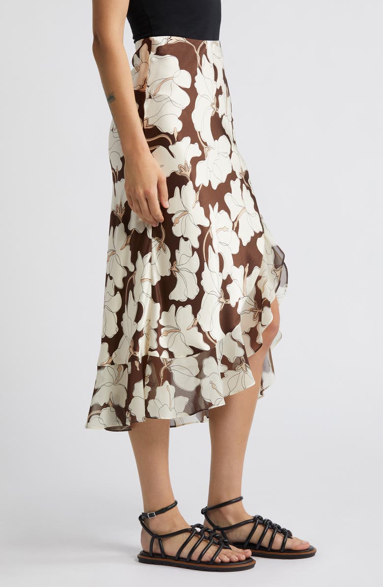 Rails Adia Floral Satin Slip Skirt, Alternate, color, Mocha Floral