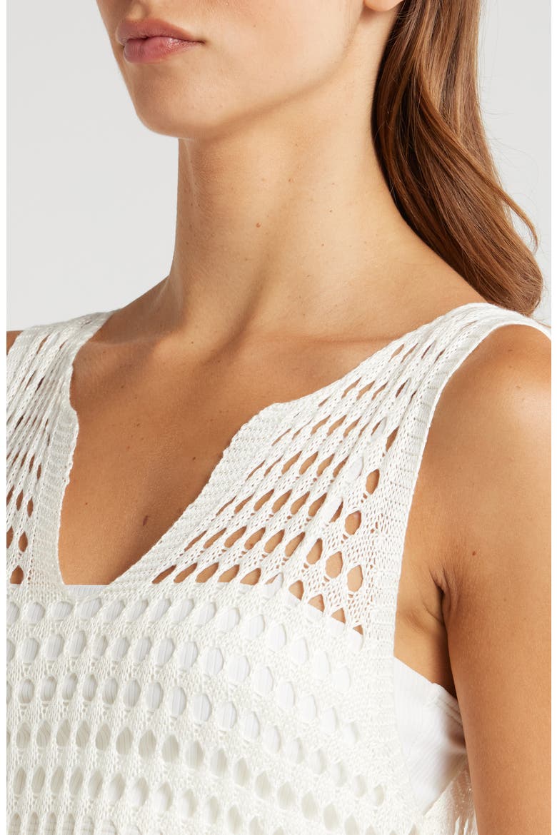 Open Stitch Cover-Up Dress, Alternate, color, WHITE