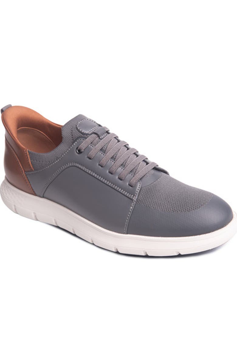 Marc Joseph New York Newbury Street Hands Free Technology Lightweight Leather Sneaker, Main, color, Grey Napa Leather