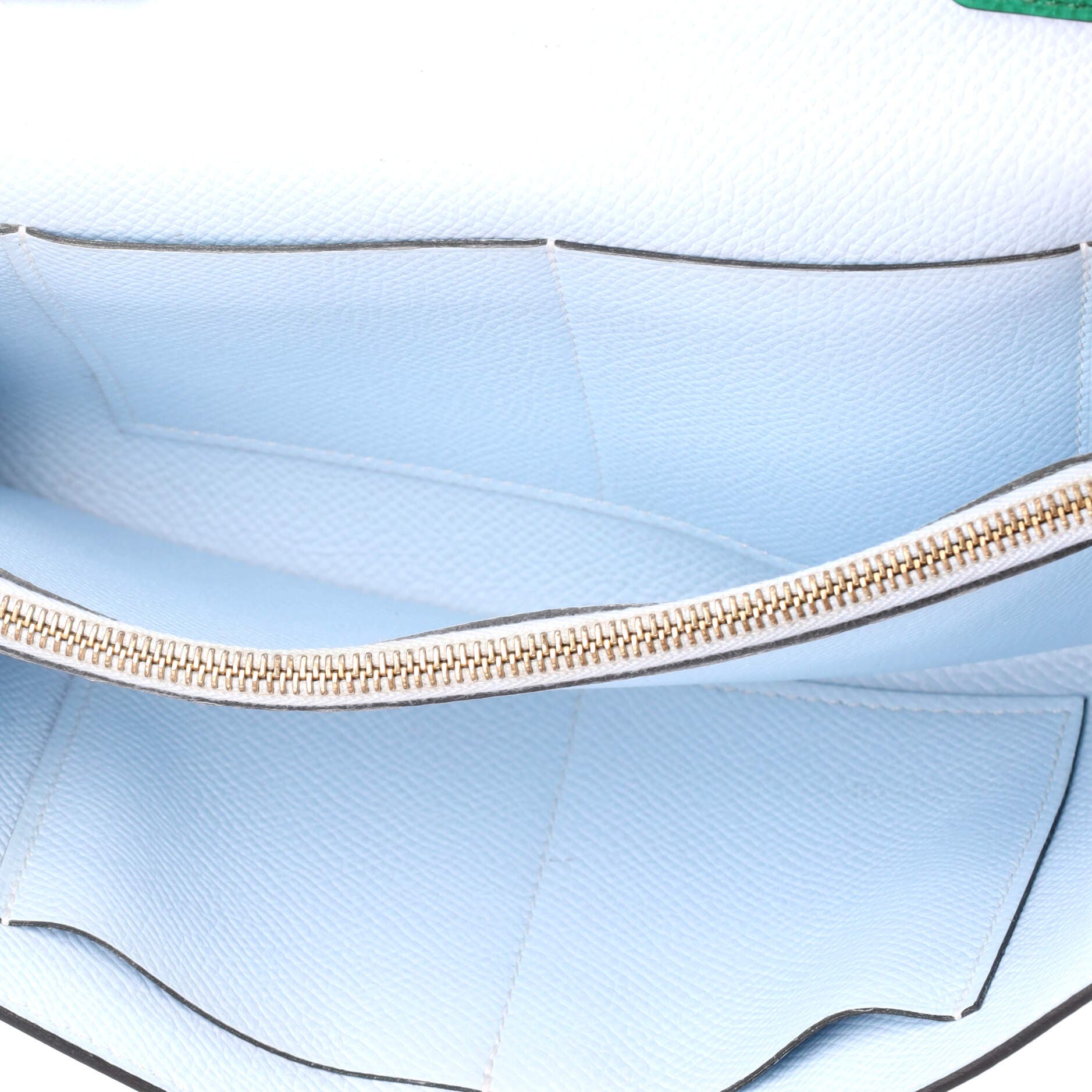 Pre-Owned Hermes Kelly To Go Wallet Verso Epsom, Alternate, color, Verso - Vert Jade/Bleu Brume