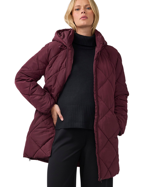 Quilted Longline Maternity and Postpartum Puffer Jacket